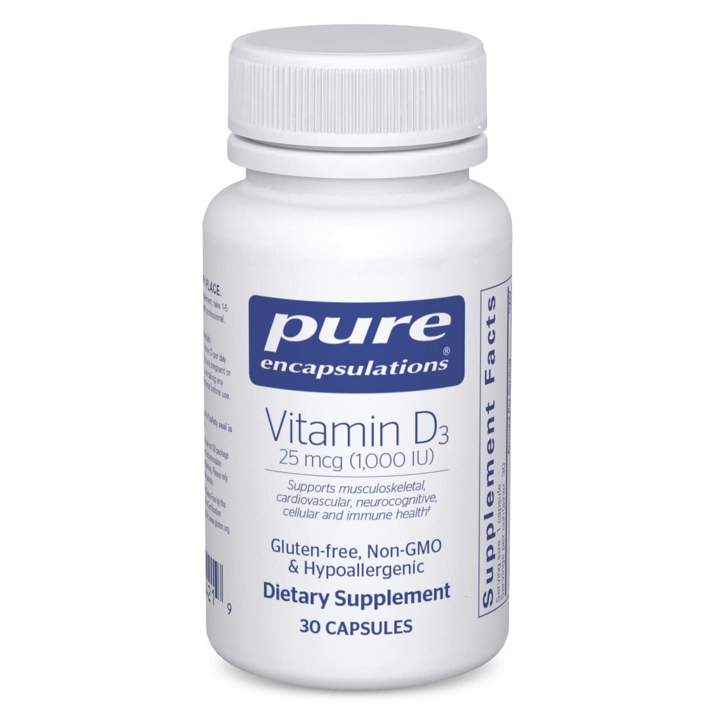 Pure Encapsulations Vitamin D3 25 mcg (1000 IU) - 30 Caps