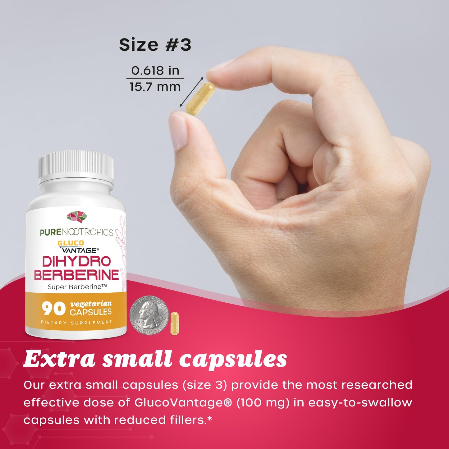 Pure Nootropics: Dihydroberberine (GlucoVantage) 100 mg – 90 Capsules | Super Berberine