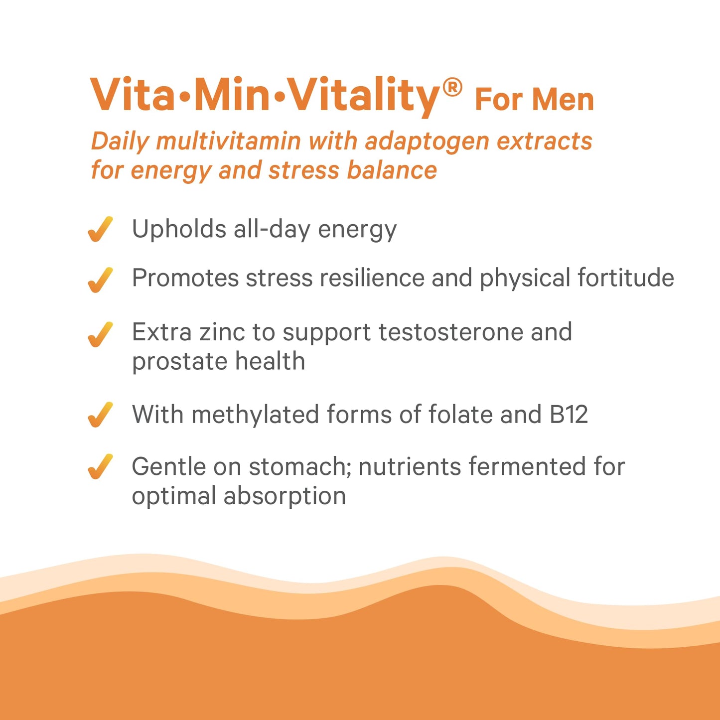 PURE SYNERGY Vita-Min-Vitality | Natural Men’s Multivitamin with Organic Whole Foods | Energy, Stress & Immune Support (60 Tablets)