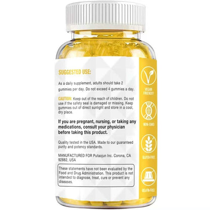 Putaojun Creatine Monohydrate Gummies with Vitamins D3 & B12 – Sugar-Free Hydrolyzed Collagen & Creatine Gummies (60 Count)