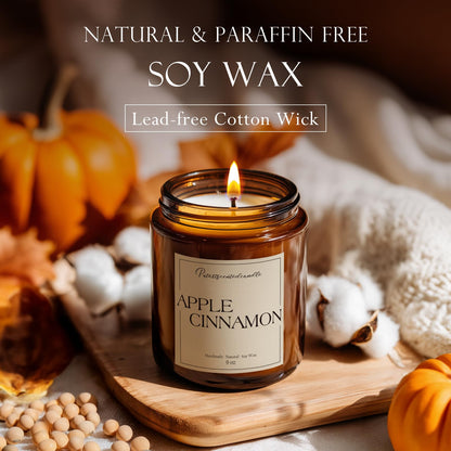 Putart Cinnamon Apple Scented Soy Candle, 9oz – Aromatherapy Jar for Stress Relief
