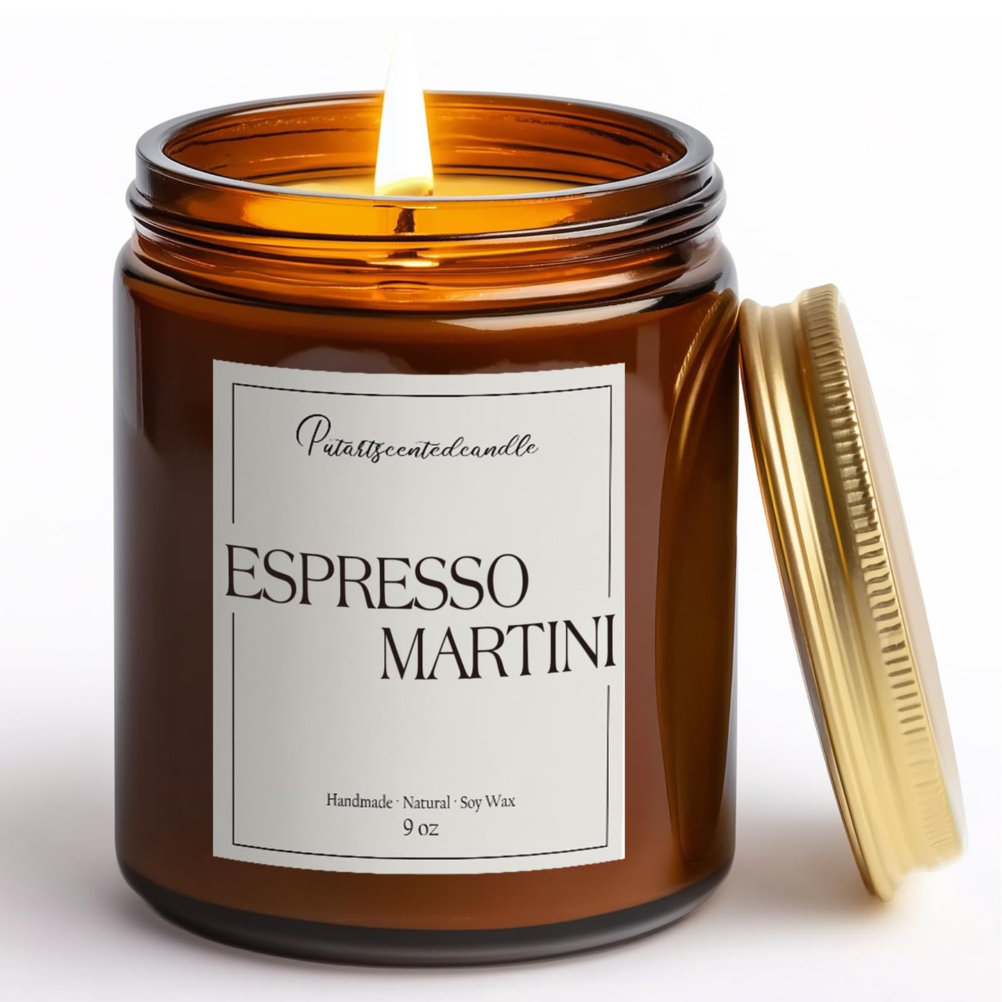 Putart Espresso Martini Soy Candle – 9oz Aromatherapy Coffee Scented Candle for Stress Relief & Meditation