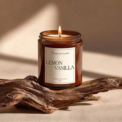 Putart Lemon Vanilla Soy Candle 9oz – Aromatherapy, Non-Toxic, Long-Lasting