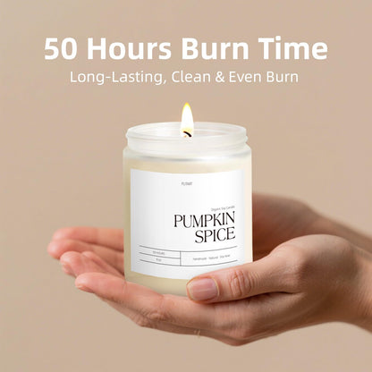 Putart Pumpkin Spice Fall Candles – Natural Soy Wax, 9oz, Non-Toxic Aromatherapy