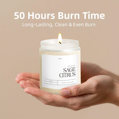 Putart Sage Citrus Soy Candle – 9oz, Non-Toxic, Long-Lasting Aroma, Luxury Gift Jar