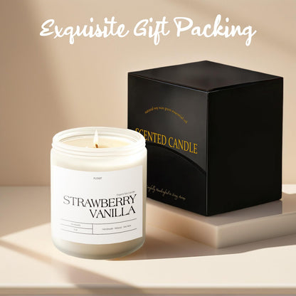 Putart Strawberry Vanilla Soy Candle – 9oz Aromatherapy, Non-Toxic