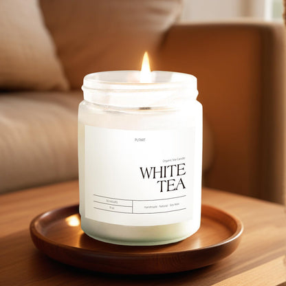 Putart White Tea Candles – Natural Soy Wax Aromatherapy Jar Candle 9oz
