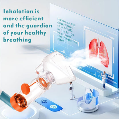 Quanler Nessi Soft Silicone Inhaler Spacer – Colorful Kids-Blue OTC Spacer for Adults & Children