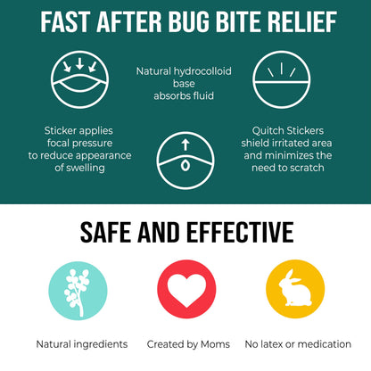 quitch Bug Bite Itch Relief Patch for Kids – Natural, Chemical-Free Mosquito Bite Relief
