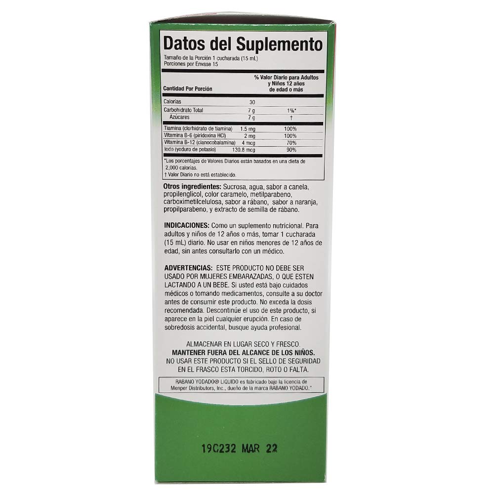 Rabano Yodado El Salvador Dietary Supplement (8oz) - Energy & Immune Support