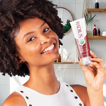 RADIUS Toothpaste Clove Cardamom – 3 oz, USDA Organic, Non-Toxic, Gluten-Free | Pack of 3