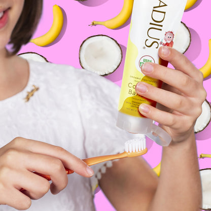 RADIUS USDA Organic Kids Toothpaste Coconut Banana 3oz – 6 Pack