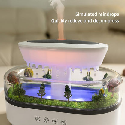 Raindrop Essential Oil Diffuser with White Noise – 7 LED Colors, 250ml