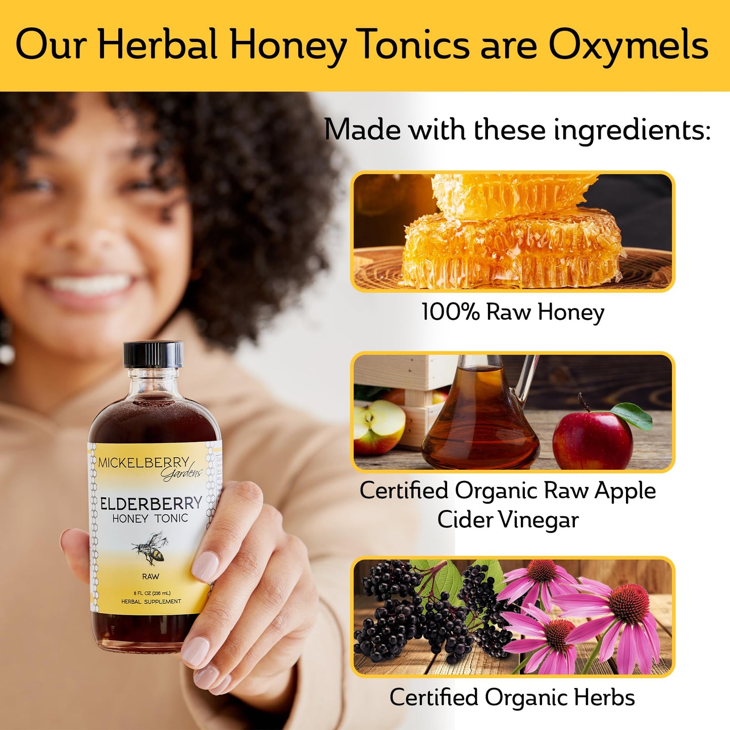 Mickelberry Gardens Elderberry Honey Propolis Throat Spray - Immune Support (2 oz x 2)