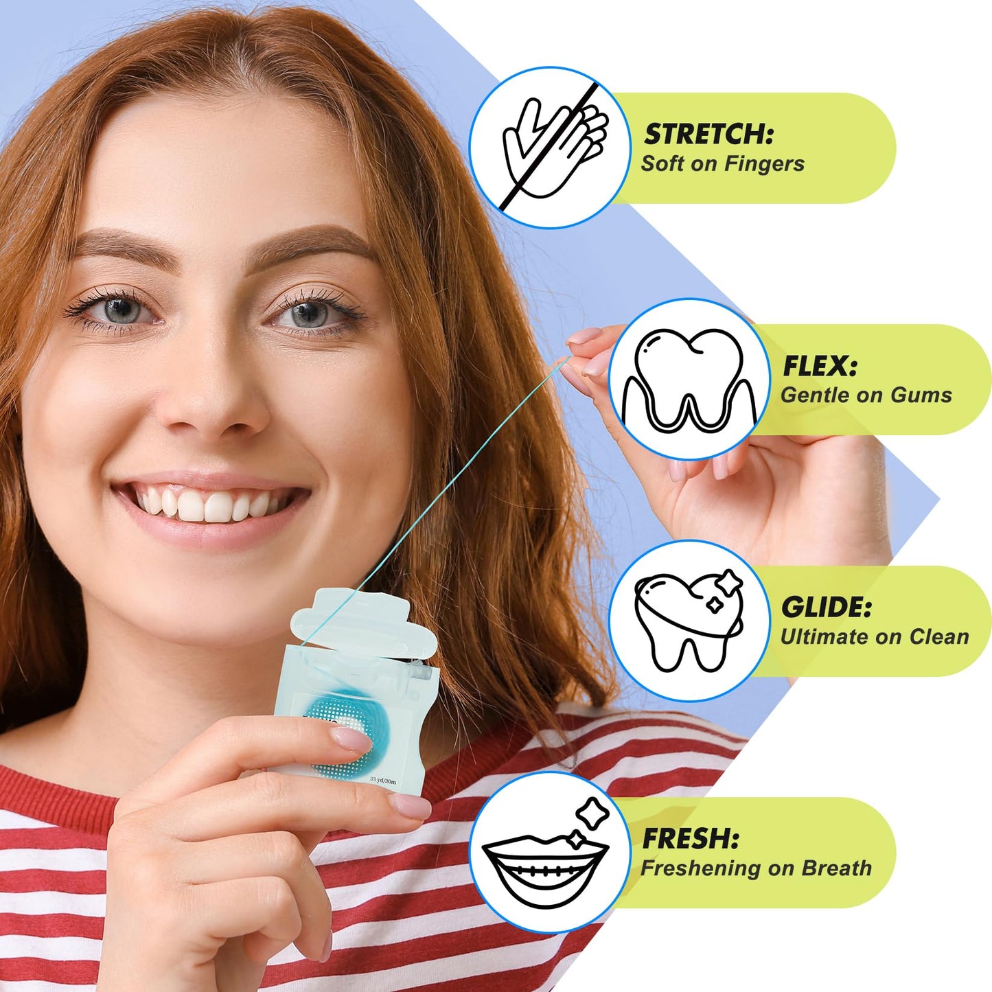 RAZOKO Coconut Oil Infused Woven Dental Floss – Vegan, Cruelty-Free, Coconut Scent, 33 Yds (2-Month Supply)