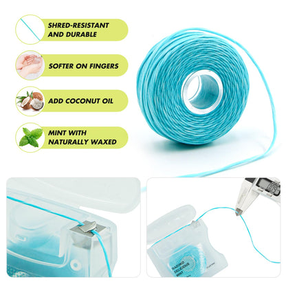 RAZOKO Coconut Oil Infused Woven Dental Floss – Vegan, Cruelty-Free, Mint, 33 Yds x 2 Units (4-Month Supply)