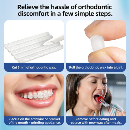 RAZOKO Orthodontic Wax for Braces & Aligners | Precut Strips & Dots, Food Grade