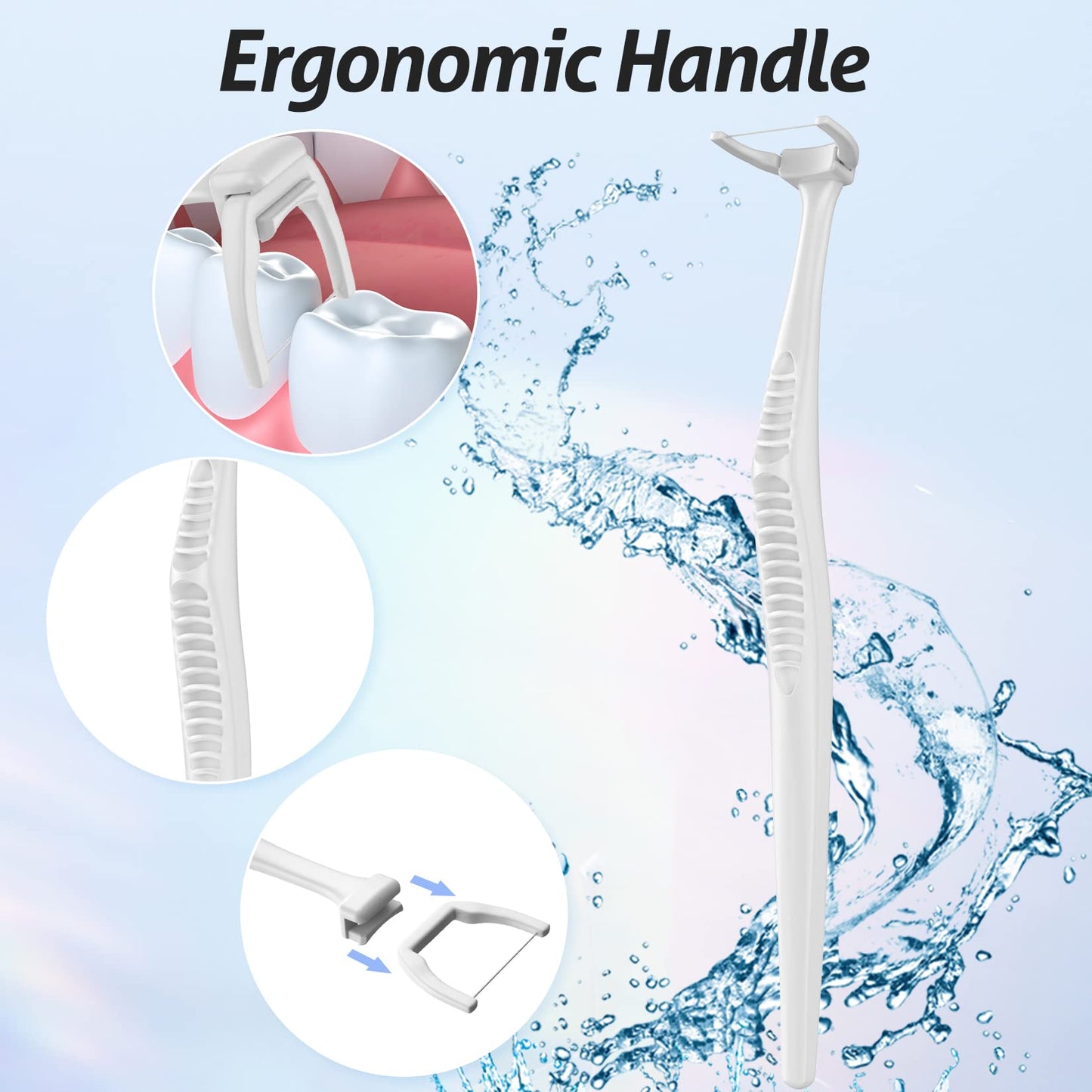 RAZOKO Ultimate Flosser Kit – 2 Handles & 240 Extra Strength Refills