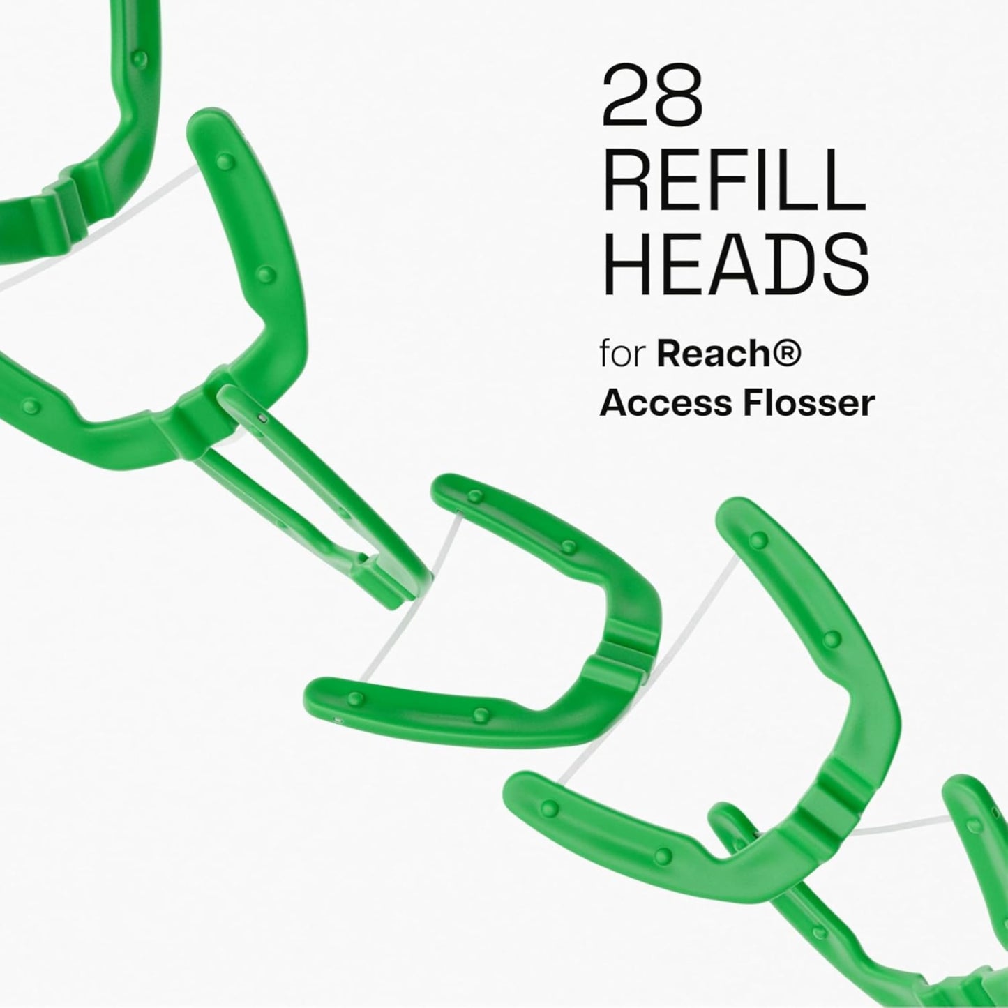 REACH Ultraclean Access Flossers Refill Heads - Fresh Mint, 28 Heads (Pack of 4)