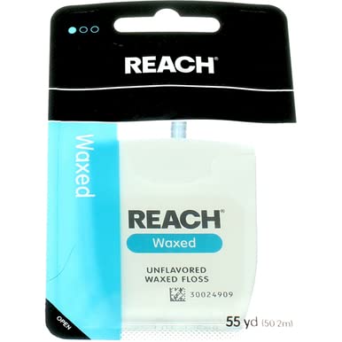 Reach Unflavored Waxed Dental Floss – ADA Accepted, 55 yds, Pack of 3