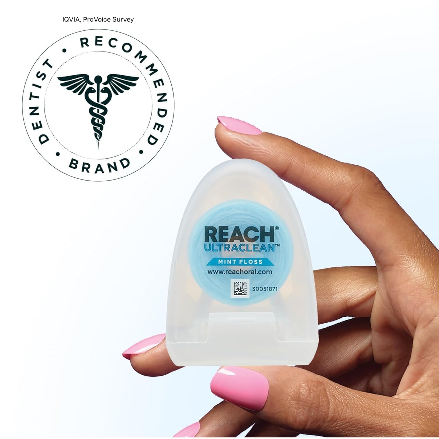 REACH Ultraclean Dental Floss Mint 30 Yards (Pack of 3) - Mint Floss with Micro-Grooves