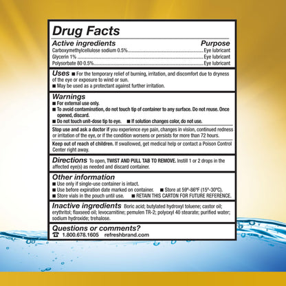 Refresh Optive Mega-3 Preservative-Free Eye Drops | 60 Single-Use Vials