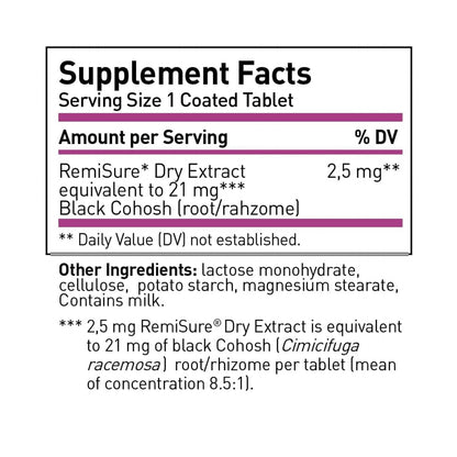 Remifemin Menopause Symptoms Relief – Clinically Proven Black Cohosh, Hormone-Free, Made in Germany, 60 Tablets