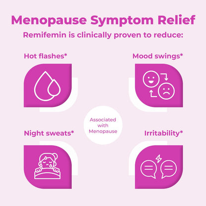 Remifemin Menopause Symptoms Relief – Clinically Proven Black Cohosh, Hormone-Free, Made in Germany, 60 Tablets