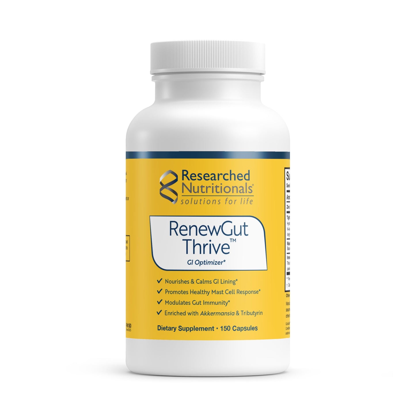 RenewGut Thrive - Gut Health Postbiotics with Pasteurized Akkermansia Muciniphila & Tributyrin | 150 Capsules