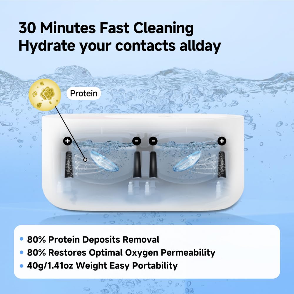 ReO2 Mini Pro Soft Contact Lens Cleaner – Advanced Electrophoresis, Mirror & Tweezers (Green)