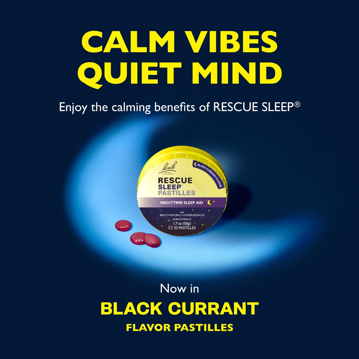 RESCUE Sleep Pastilles – Black Currant, Melatonin-Free Lozenges (4 Pack)
