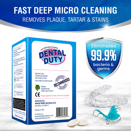 120 Units Retainer & Denture Cleaning Tablets – Minty Cleaner for Aligners & Mouthguards