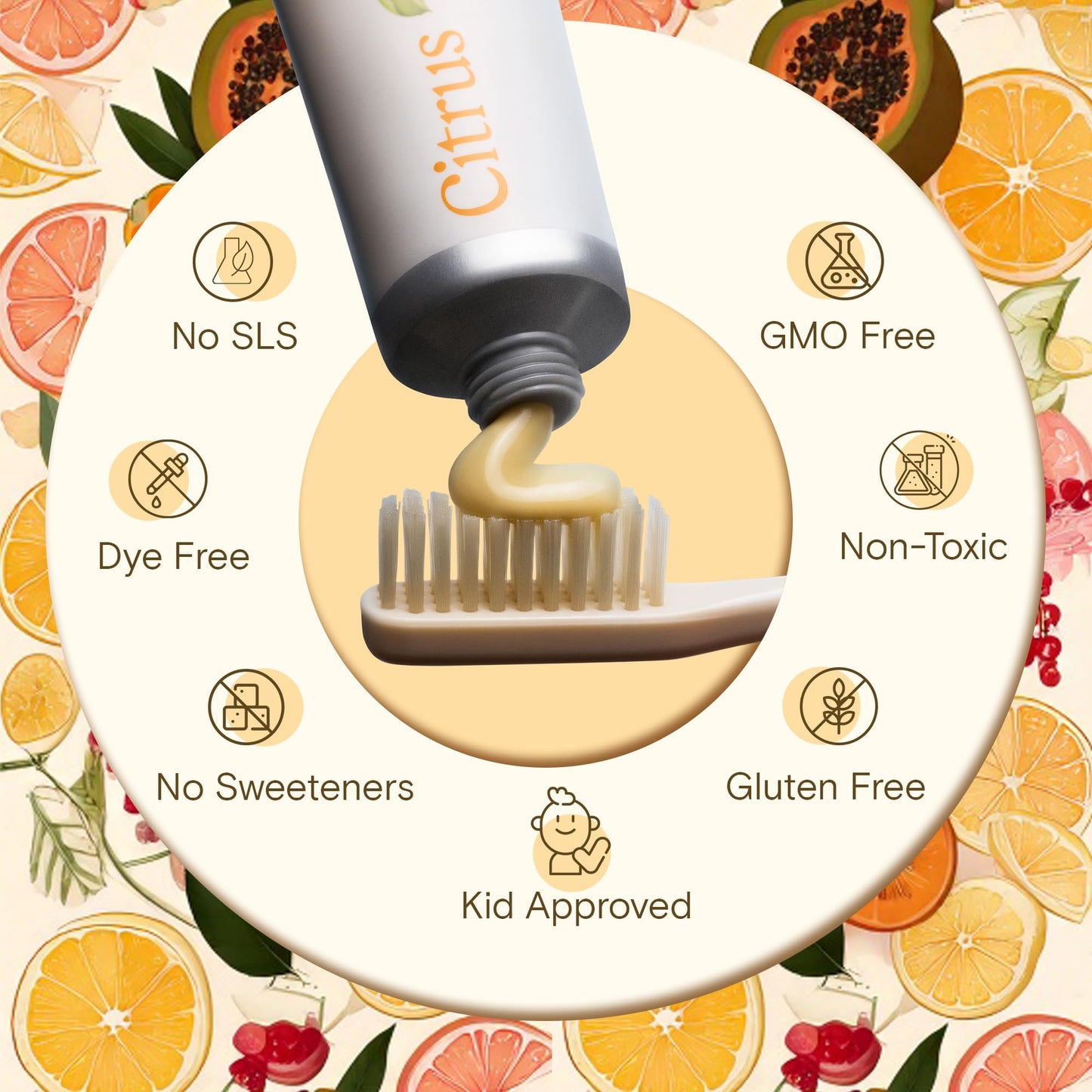 Revitin Toothpaste – Fluoride-Free Prebiotic Citrus Gel | Non-Toxic, Kid Approved | Pack of 3