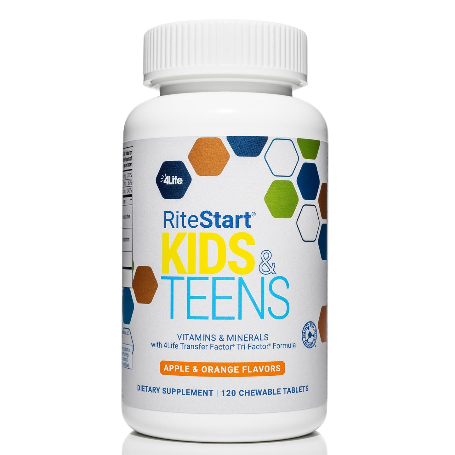 4Life RiteStart Kids & Teens – Apple & Orange Flavor, 120 Chewable Tablets, Immune & Brain Support (Ages 2+)