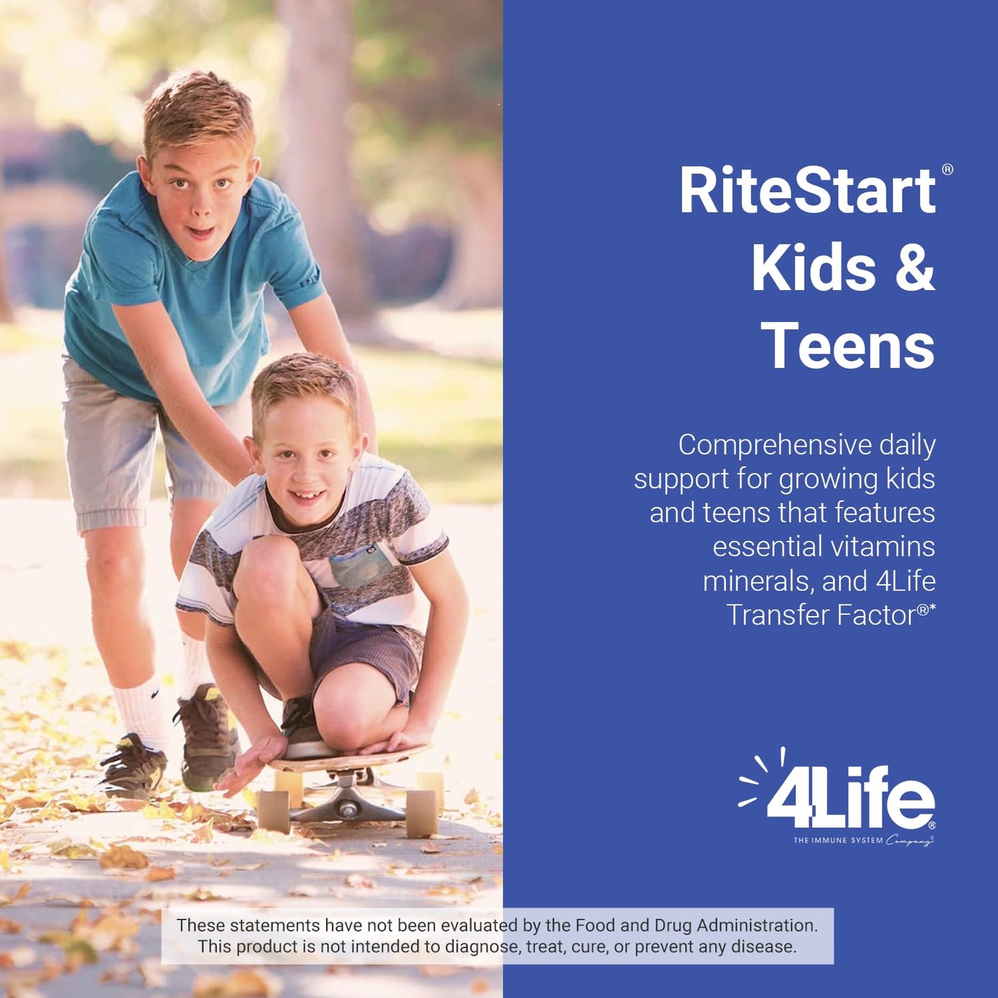 4Life RiteStart Kids & Teens – Apple & Orange Flavor, 120 Chewable Tablets, Immune & Brain Support (Ages 2+)