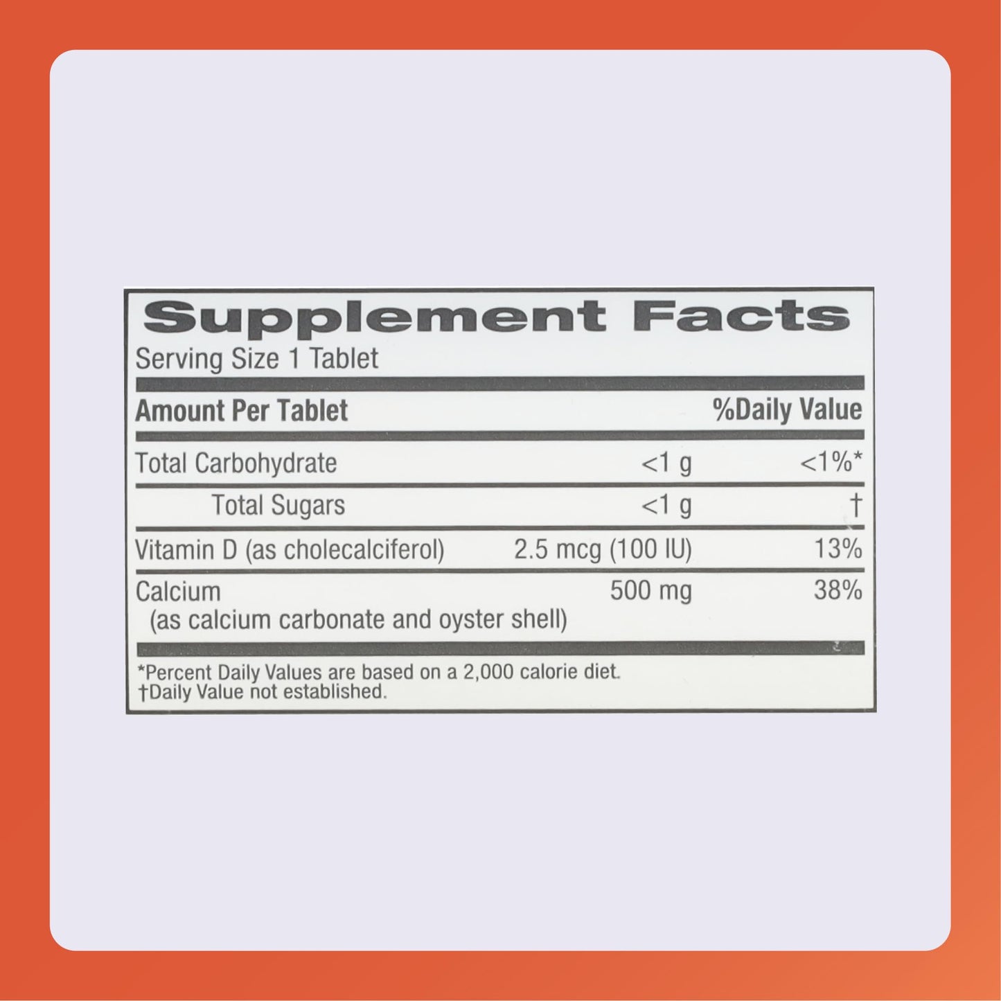 Rugby 500mg Calcium Chewable Tablets - Orange Flavor - 60 Count (2 Pack)