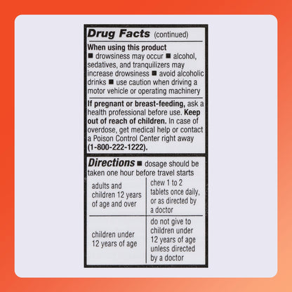 Rugby Laboratories Meclizine Chewable Tablets 25mg – Motion Sickness Relief (100 Count)