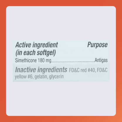 Rugby Ultra Strength Simethicone Gas Relief 180 mg - 60 Softgels (24 Pack) | Rugby Laboratories
