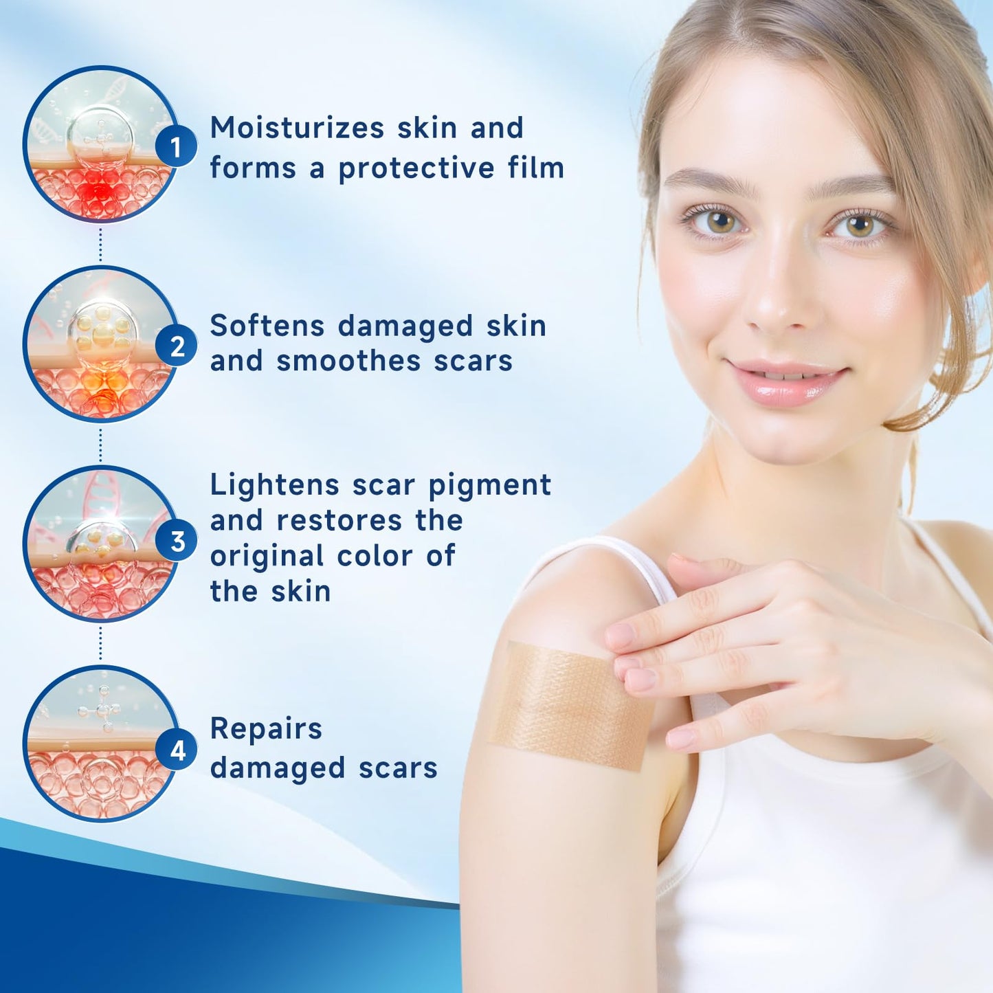 Rvlaim Silicone Scar Sheets Tape Roll 1.6” x 60” – Breathable, Reusable Scar Care for Surgical Scars, Keloids, Stretch Marks