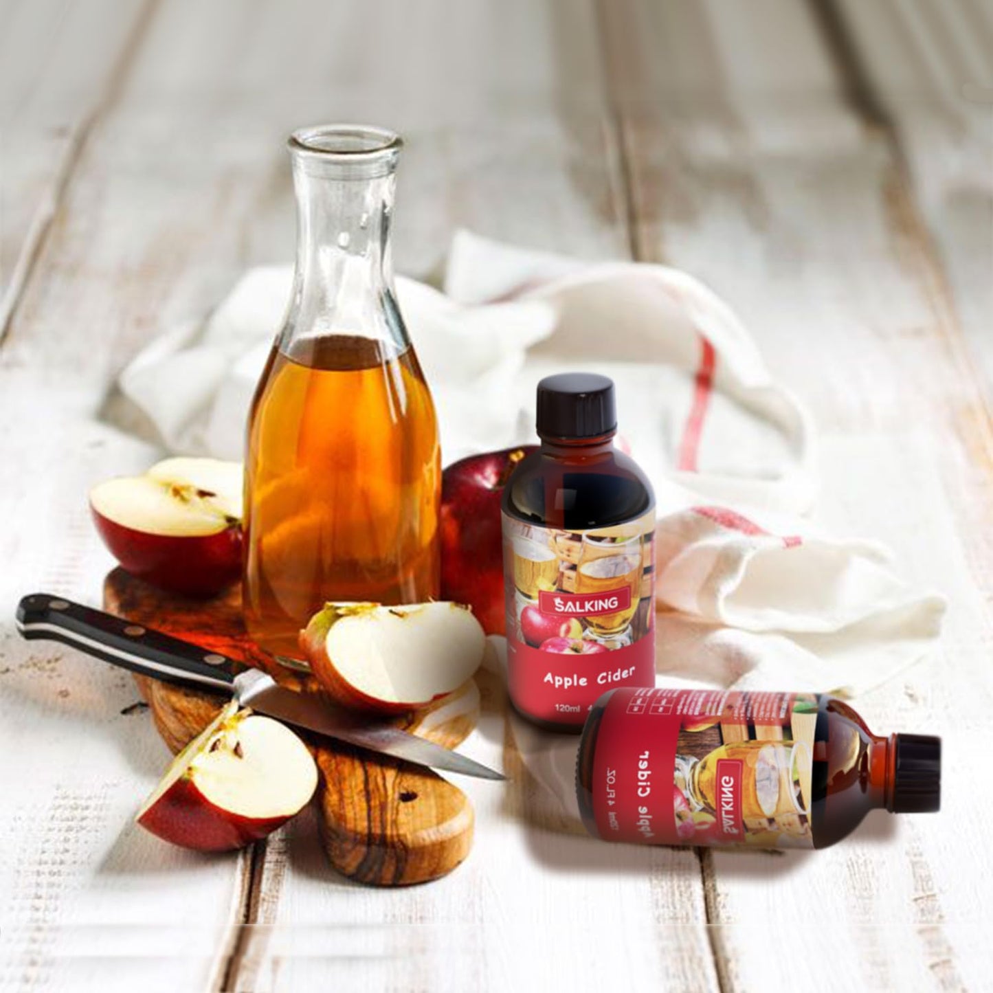 SALKING Apple Cider Fragrance Oil 120ml | Premium Essential Oils for Diffuser, Candle & Soap Making