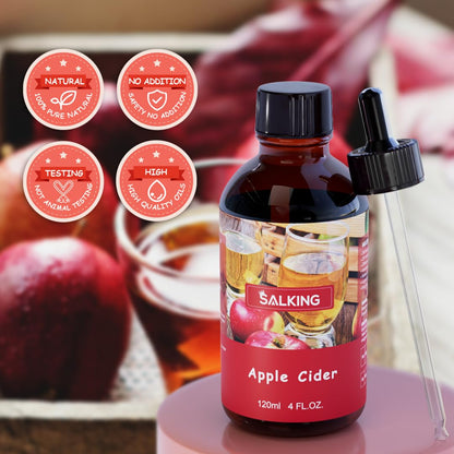SALKING Apple Cider Fragrance Oil 120ml | Premium Essential Oils for Diffuser, Candle & Soap Making