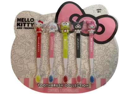 SANRIO Hello Kitty and Friends Toothbrush Collection – Set of 5 Kids' Brushes