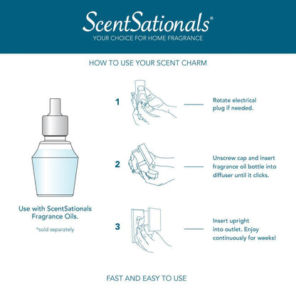 ScentSationals Scent Charm Plug-in Essential Oil Diffuser | Wall Plug Diffuser