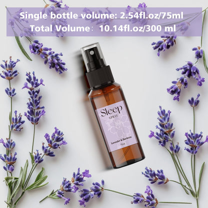 SCENTORINI Sleep Spray 4-Pack – Calming Lavender Essential Oil Aromatherapy Mist (75ml each) for Bedding & Room