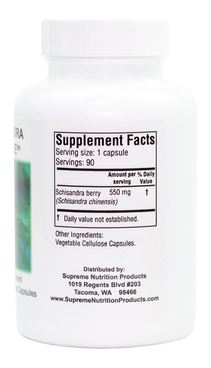 Schisandra Supreme - 90 Pure Schisandra Fruit Vegetarian Capsules | Supreme Nutrition