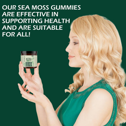 Sea Moss Gummies 16-in-1 – High-Potency Blend with Black Seed Oil, Vitamin C & D3 (Green Apple)