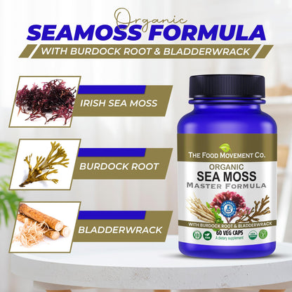Sea Moss Master Formula with Burdock & Bladderwrack | Gut Health | The Food Movement Co.