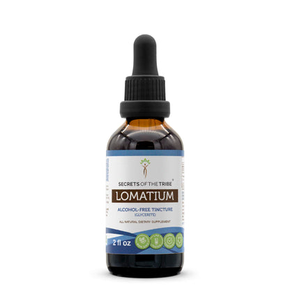 Secrets of the Tribe Lomatium Dissectum Alcohol-Free Liquid Extract – Dried Root Tincture Supplement (2 FL OZ)