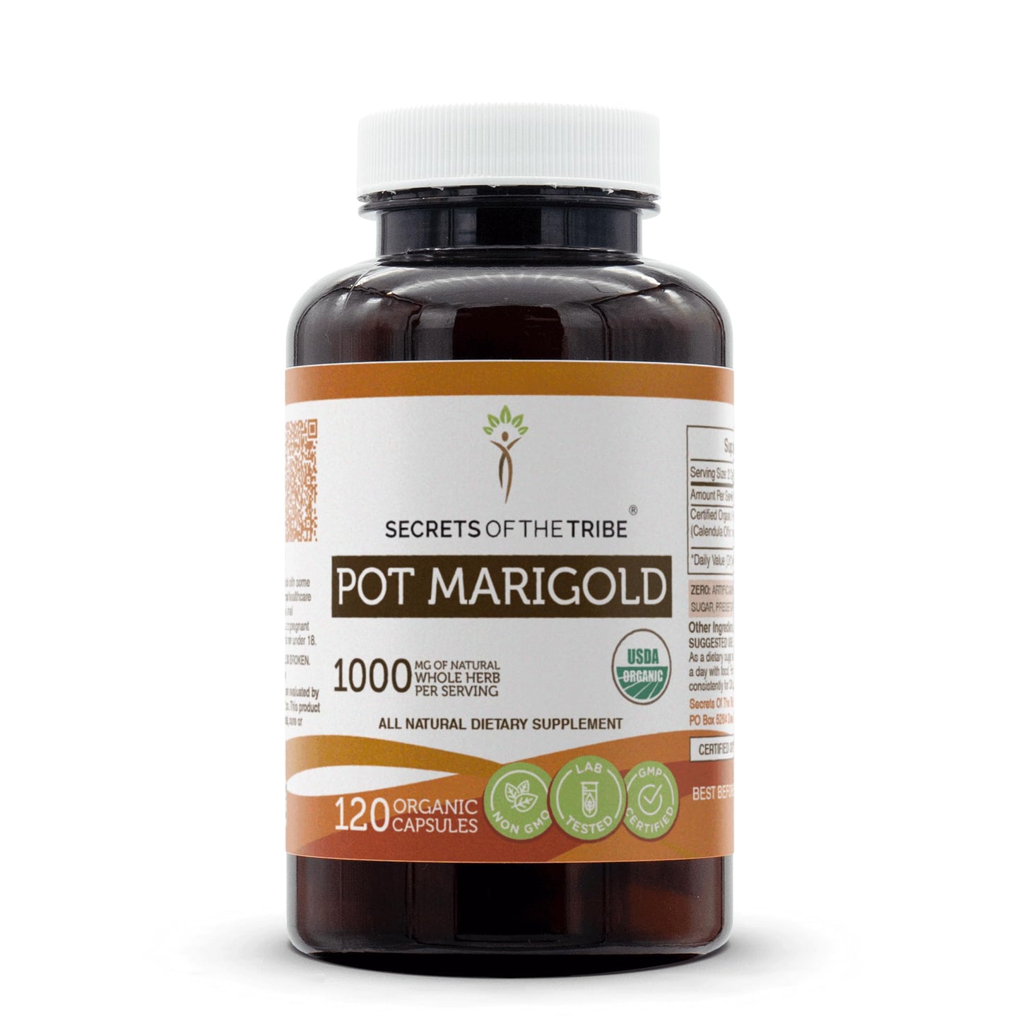 Secrets of the Tribe Pot Marigold Calendula – USDA Organic, 120 Capsules