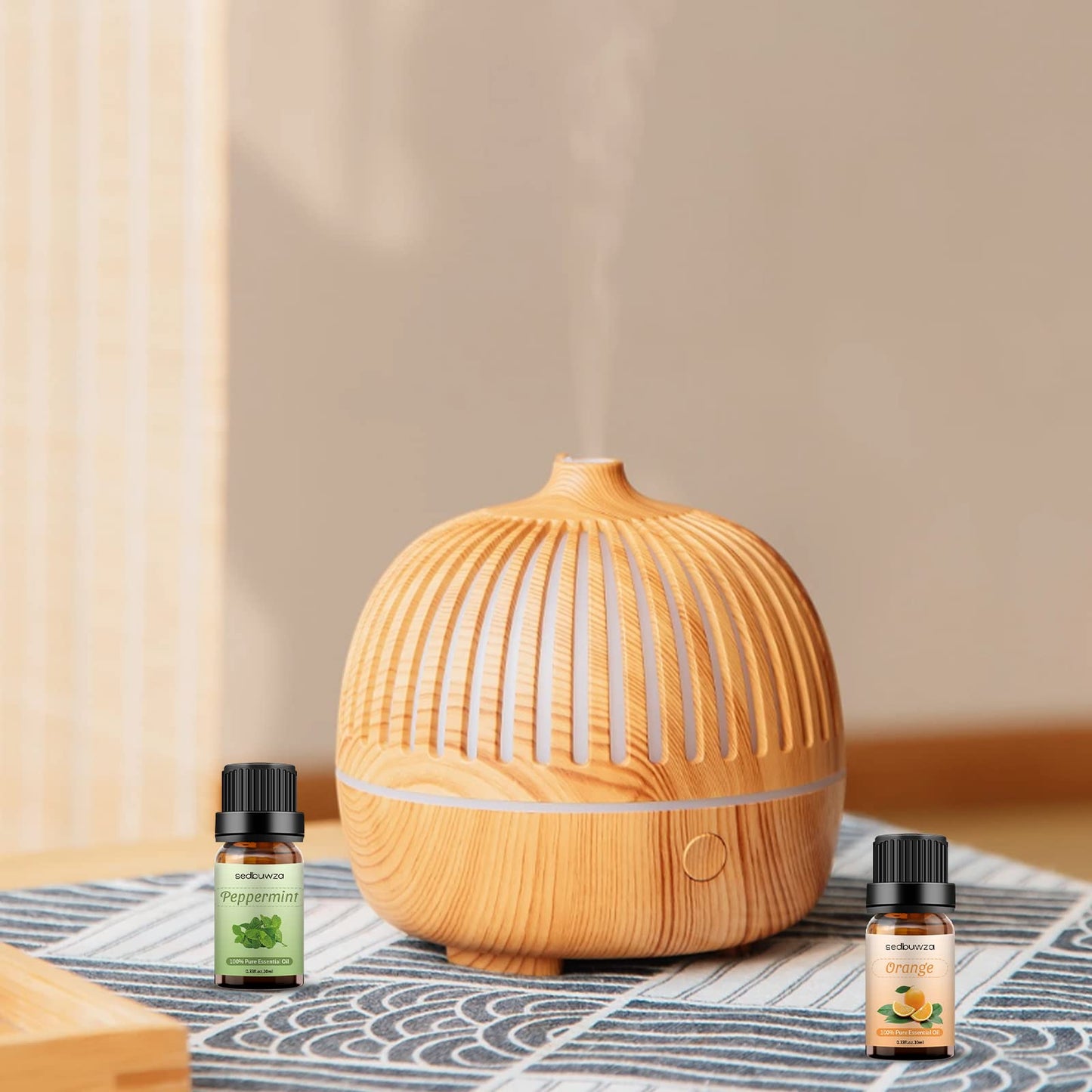Sedbuwza Peppermint Orange Essential Oil Set - 2 x 10 ml for Diffuser, Aromatherapy